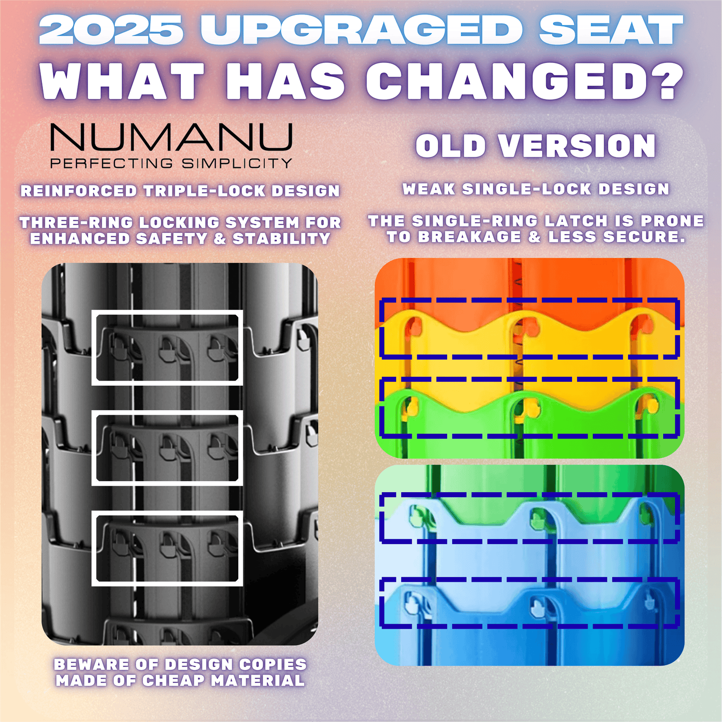 2025 Upgraded Padded Collapsible Stool Max 620lbs (Standalone - Stool Only)