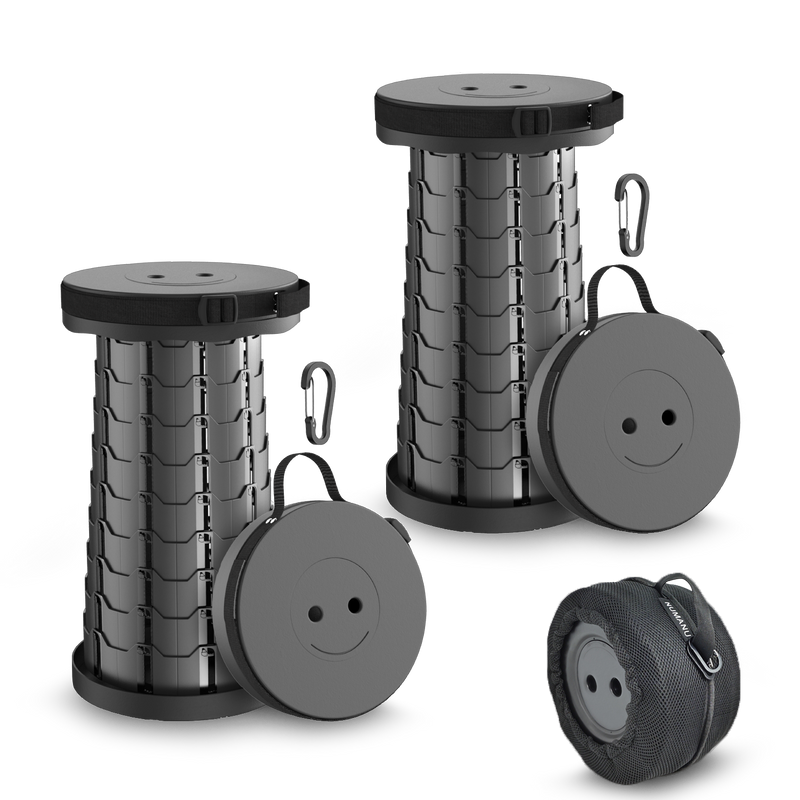 Collapsible Stool 2 Pack w Carabiner Clips On SALE NUMANU