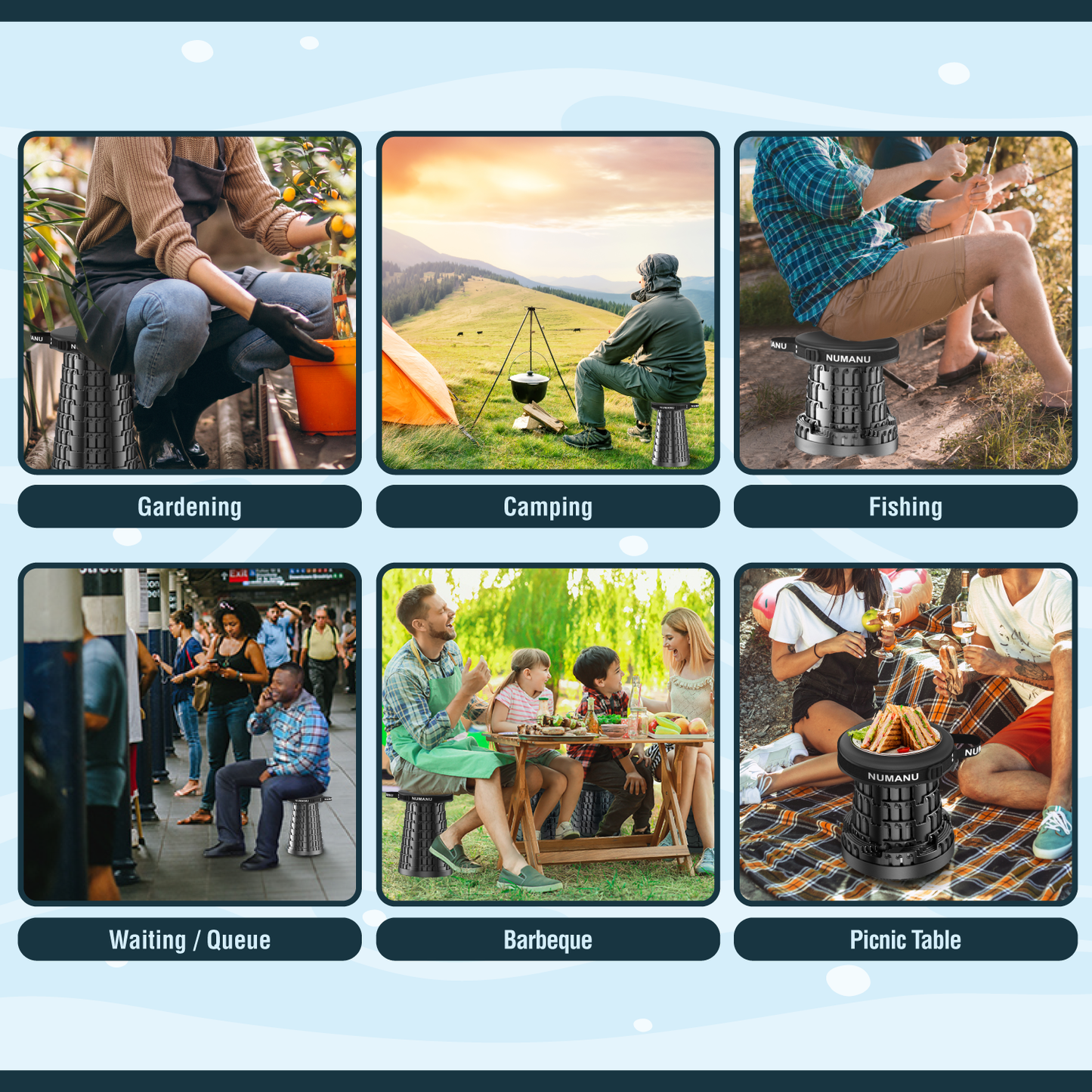 2025 Upgraded Padded Collapsible Stool Max 620lbs (Standalone - Stool Only)