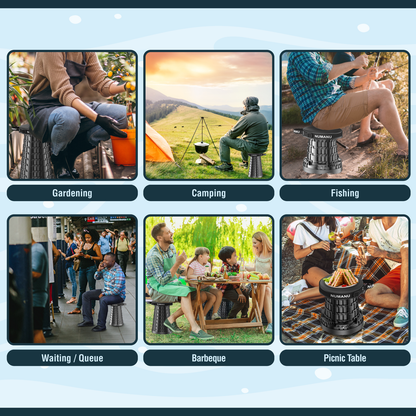 2025 Upgraded Padded Collapsible Stool Max 620lbs (Standalone - Stool Only)